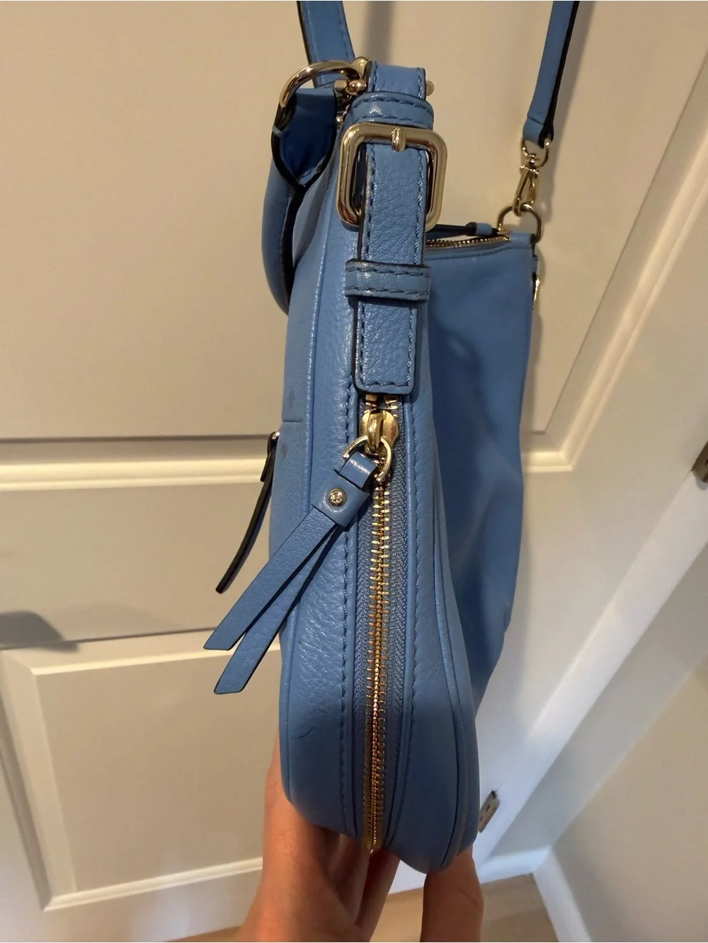 kate spade Blue Leather Crossbody Bag with Adjustable Strap